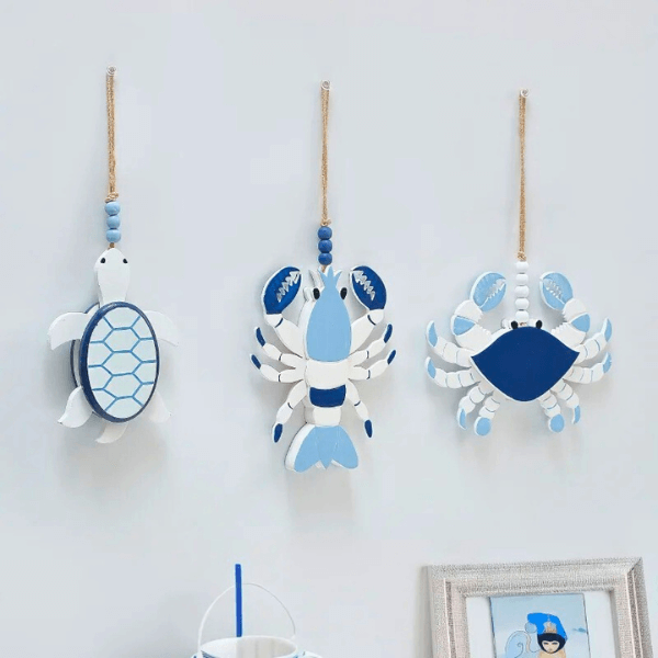 Wooden Mediterranean Sea Creature Pendants
