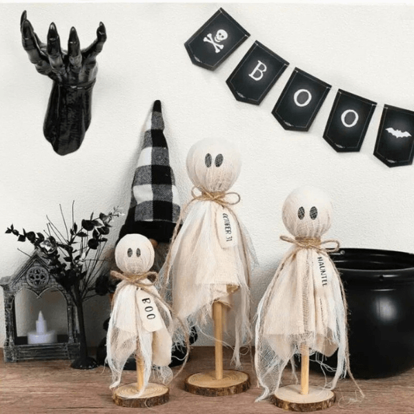 Rustic Vintage-Inspired Ghost Family Tabletop Set