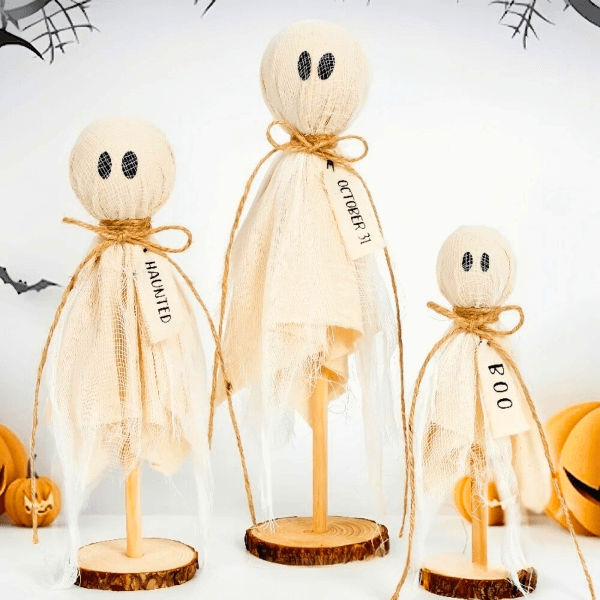 Rustic Vintage-Inspired Ghost Family Tabletop Set