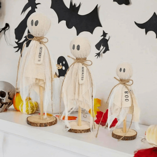 Rustic Vintage-Inspired Ghost Family Tabletop Set