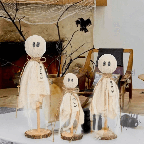 Rustic Vintage-Inspired Ghost Family Tabletop Set