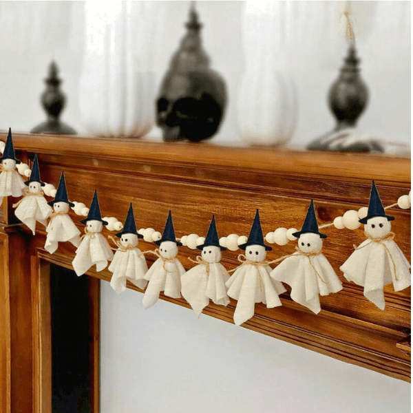 Handmade Spooky Chic Ghost & Pumpkin Garland