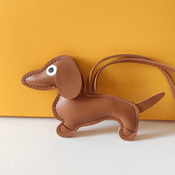 Handmade Dachshund - Leather Charm Pendant