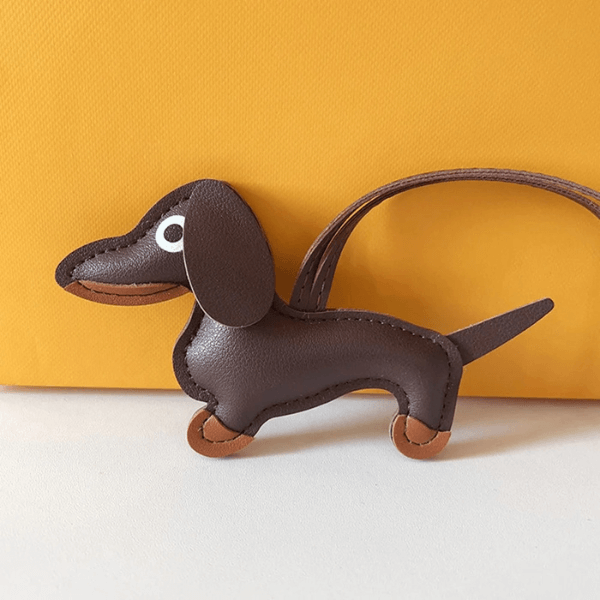 Handmade Dachshund - Leather Charm Pendant