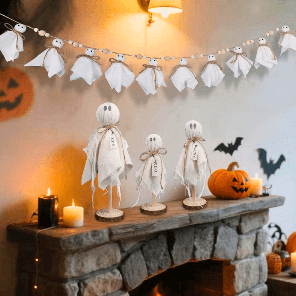 Rustic Vintage-Inspired Ghost Family Tabletop Set