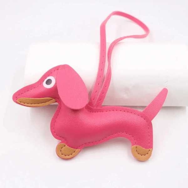 Handmade Dachshund - Leather Charm Pendant