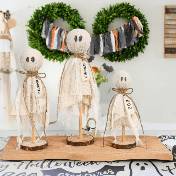 Rustic Vintage-Inspired Ghost Family Tabletop Set