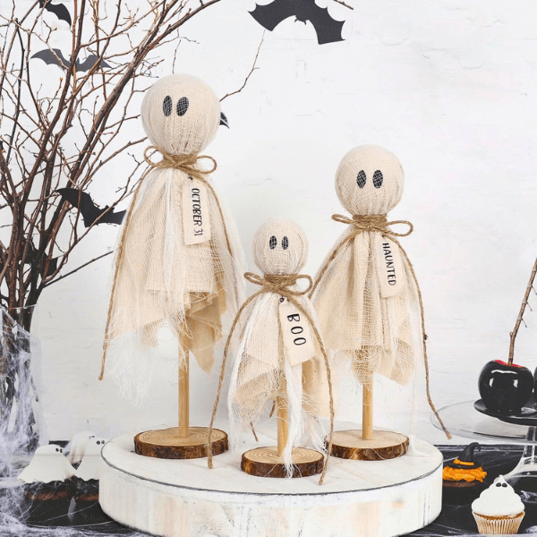 Rustic Vintage-Inspired Ghost Family Tabletop Set