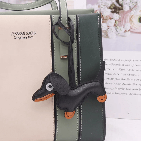 Handmade Dachshund - Leather Charm Pendant