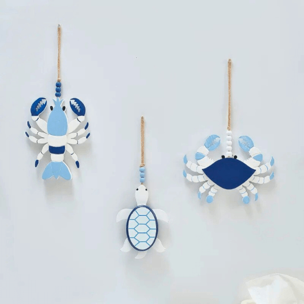 Wooden Mediterranean Sea Creature Pendants