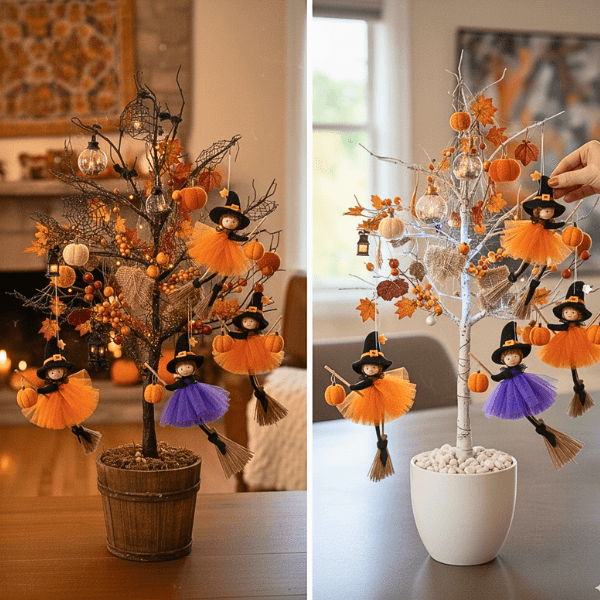 Handmade Adornbly Witch Hanging Ornaments - (2Pcs)