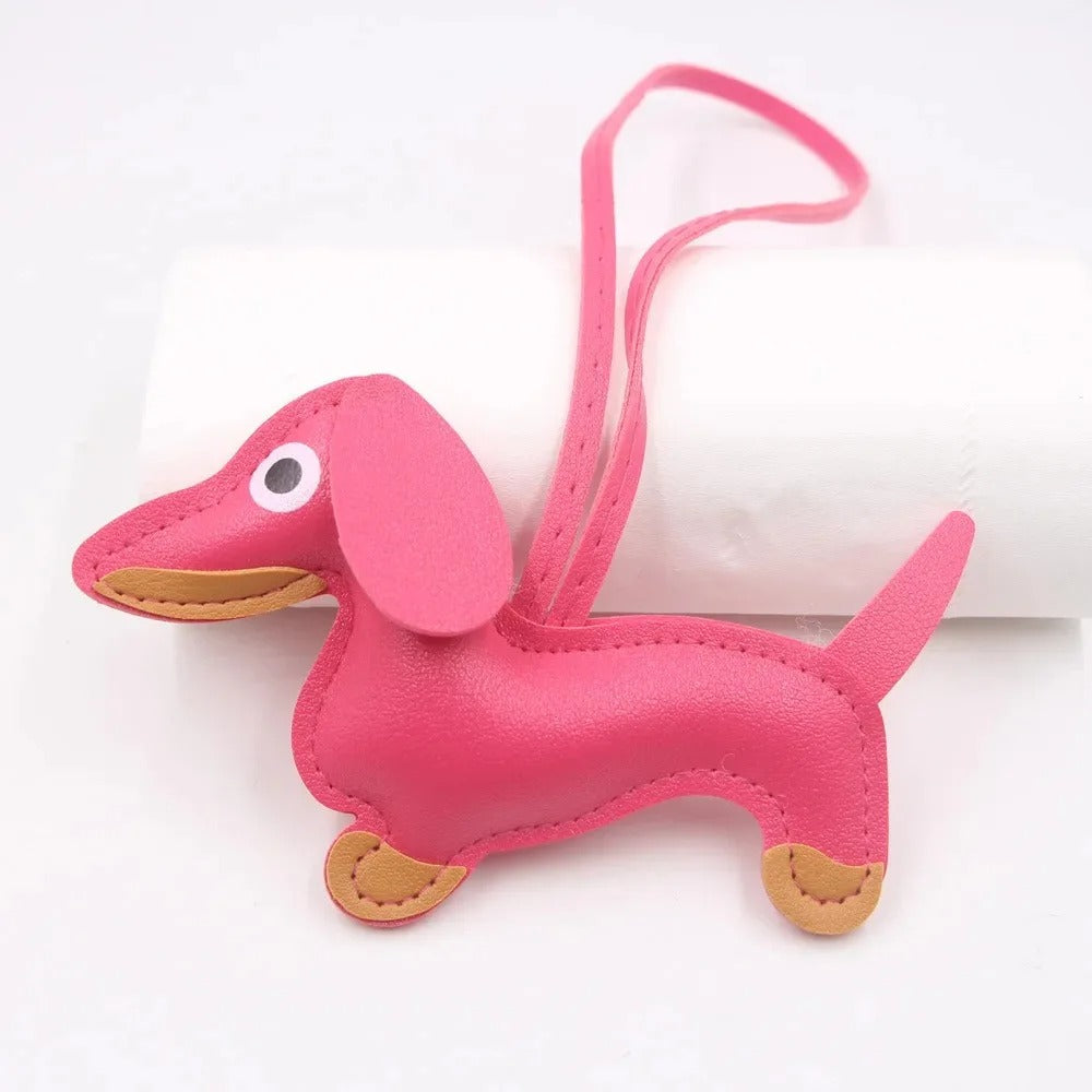 Handmade Dachshund - Leather Charm Pendant