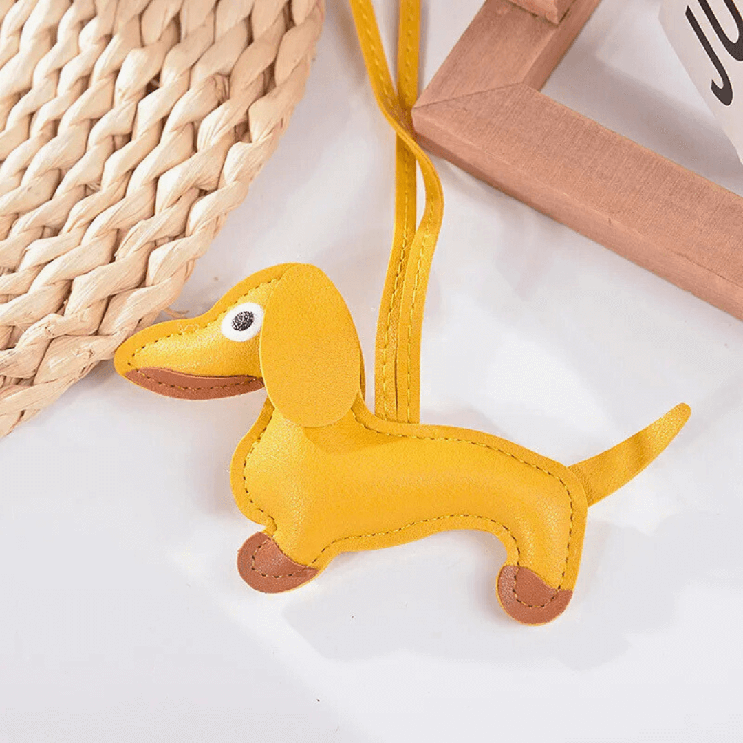 Handmade Dachshund - Leather Charm Pendant