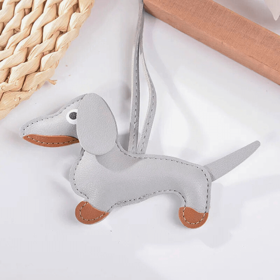 Handmade Dachshund - Leather Charm Pendant