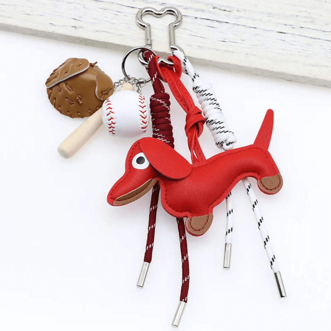 Handmade Dachshund - Leather Charm Pendant