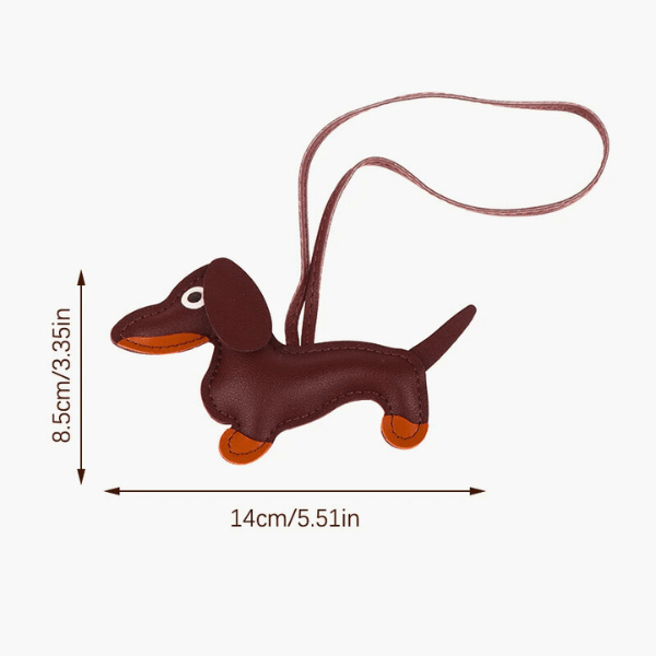Handmade Dachshund - Leather Charm Pendant