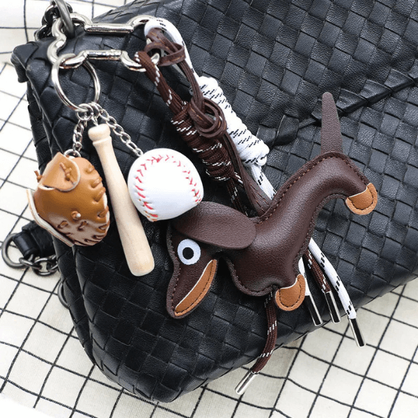 Handmade Dachshund - Leather Charm Pendant