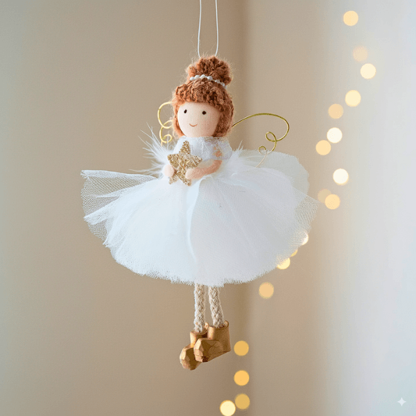 Handmade White-Gold Angels for Peace & Light