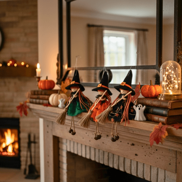 Handmade Adornbly Witch Hanging Ornaments - (2Pcs)
