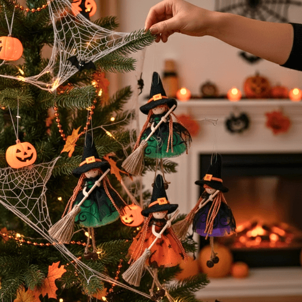 Handmade Adornbly Witch Hanging Ornaments - (2Pcs)