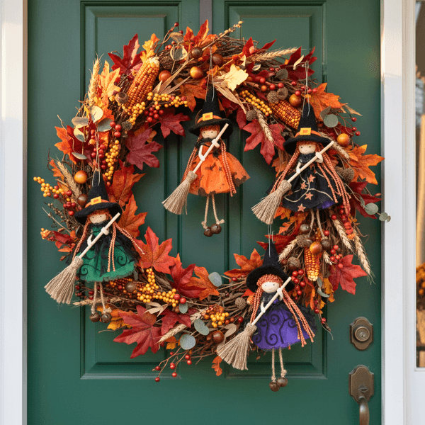Handmade Adornbly Witch Hanging Ornaments - (2Pcs)