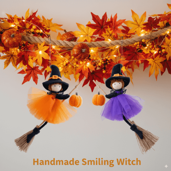 Handmade Adornbly Witch Hanging Ornaments - (2Pcs)