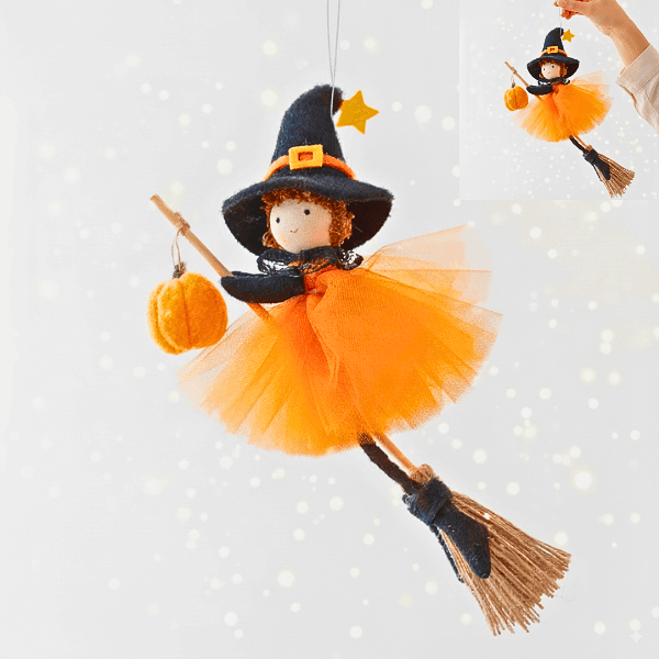 Handmade Adornbly Witch Hanging Ornaments - (2Pcs)