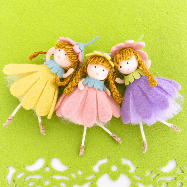 Handmade flower doll ornaments - for springtime smiles & warmth