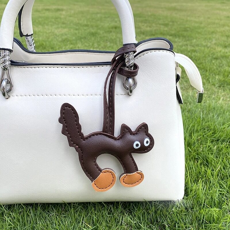 Scaredy Cat - Leather Charm Pendant