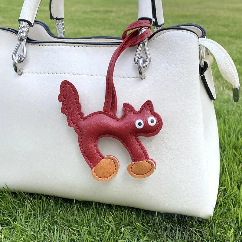 Scaredy Cat - Leather Charm Pendant