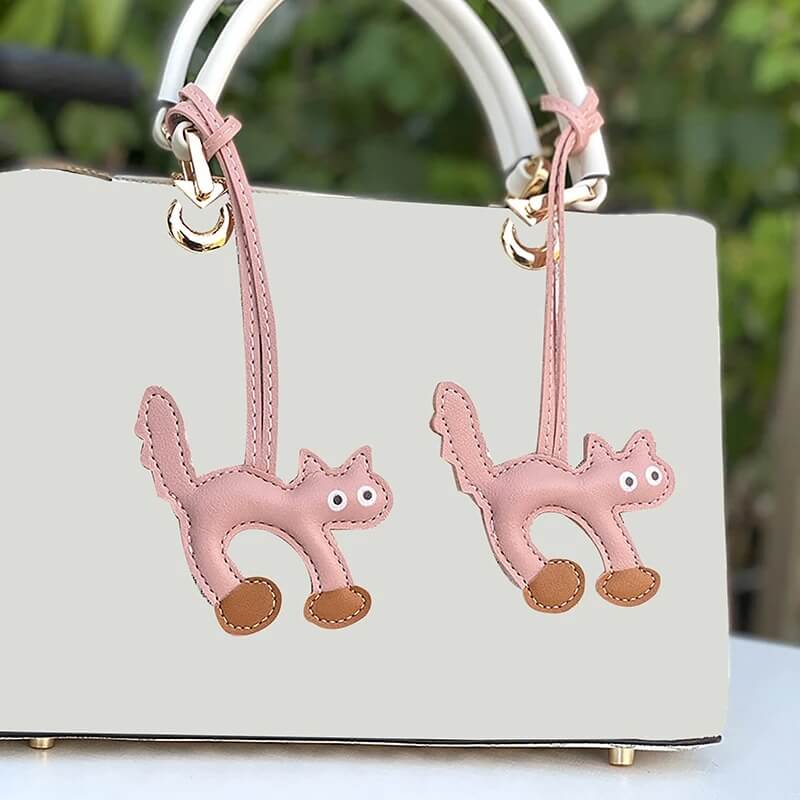 Scaredy Cat - Leather Charm Pendant