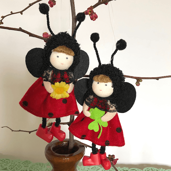 Handmade ladybug dolls – for good fortune & cheer