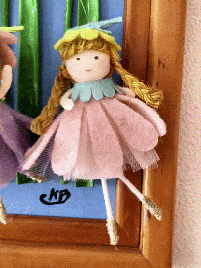 Handmade flower doll ornaments - for springtime smiles & warmth