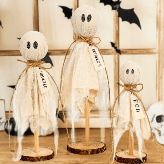 Rustic Vintage-Inspired Ghost Family Tabletop Set