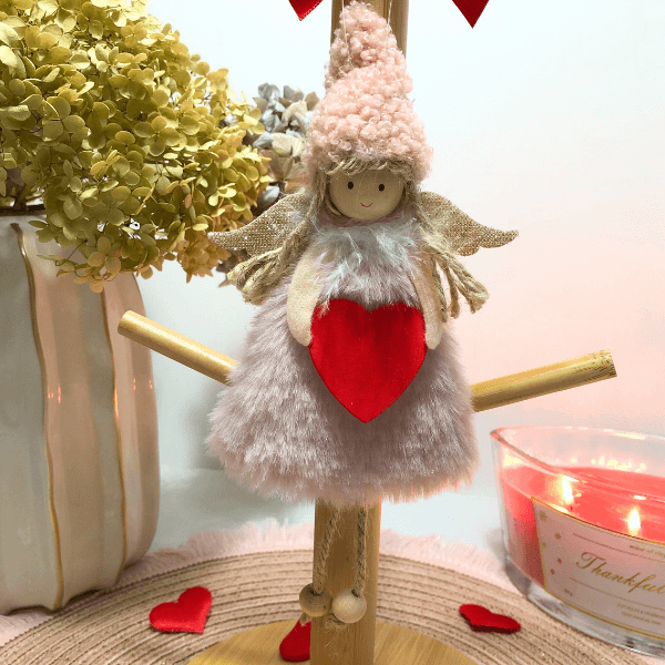 Angels with red heart – add your special name