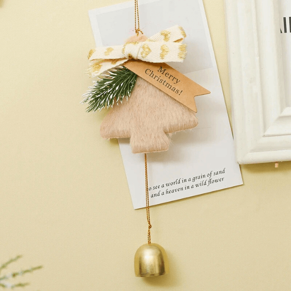 Holiday Christmas Tree Bell Ornaments – Plush Door Hanging Wind Chimes