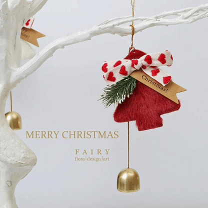 Holiday Christmas Tree Bell Ornaments – Plush Door Hanging Wind Chimes