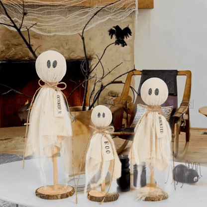 Rustic Vintage-Inspired Ghost Family Tabletop Set