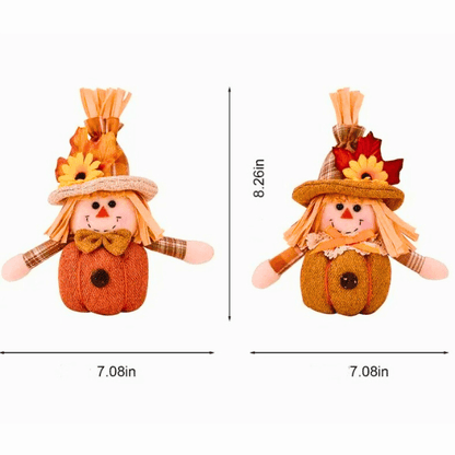 Festive Straw Hat Scarecrow Plush Ornament – For Holiday Cheer