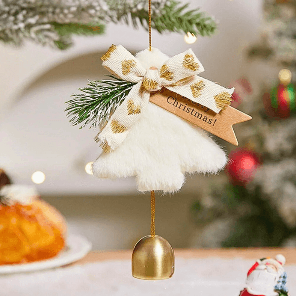 Holiday Christmas Tree Bell Ornaments – Plush Door Hanging Wind Chimes