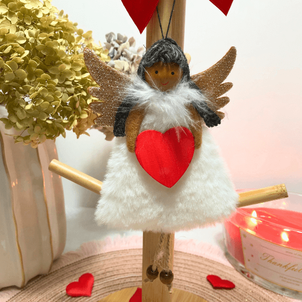 Angels with red heart – add your special name