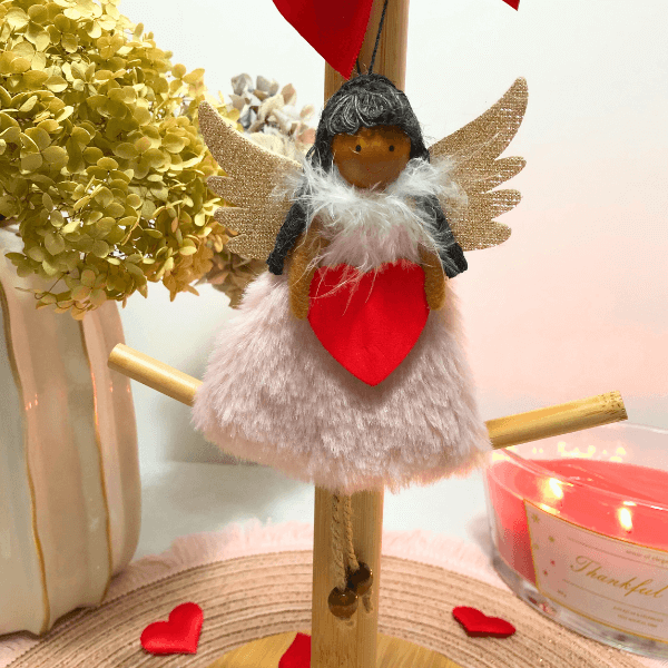 Angels with red heart – add your special name