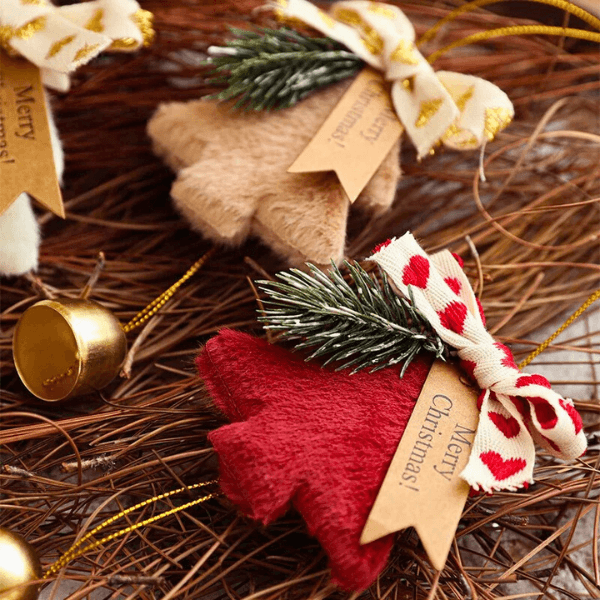 Holiday Christmas Tree Bell Ornaments – Plush Door Hanging Wind Chimes