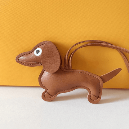 Handmade Dachshund - Leather Charm Pendant