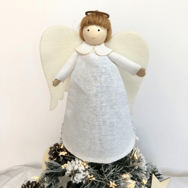 Handmade guardian angel ornaments and angel tree toppers