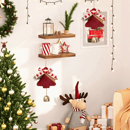 Holiday Christmas Tree Bell Ornaments – Plush Door Hanging Wind Chimes
