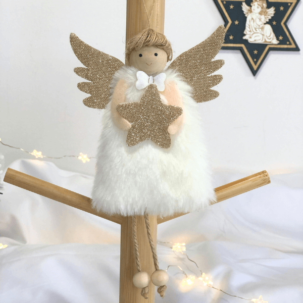 Handmade guardian angel ornaments and angel tree toppers