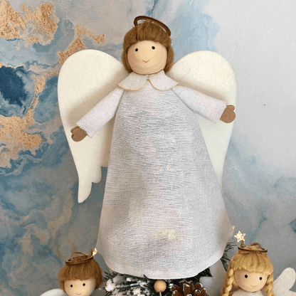 Handmade guardian angels and angel tree toppers