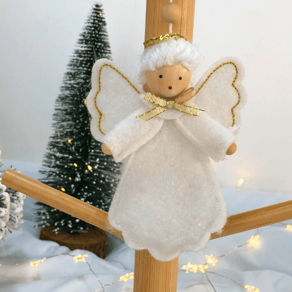 Hiboom, Holiday, Hiboom Metal Christmas Ornament Angel Handpainted W  Twine