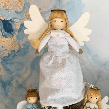 Handmade guardian angels and angel tree toppers